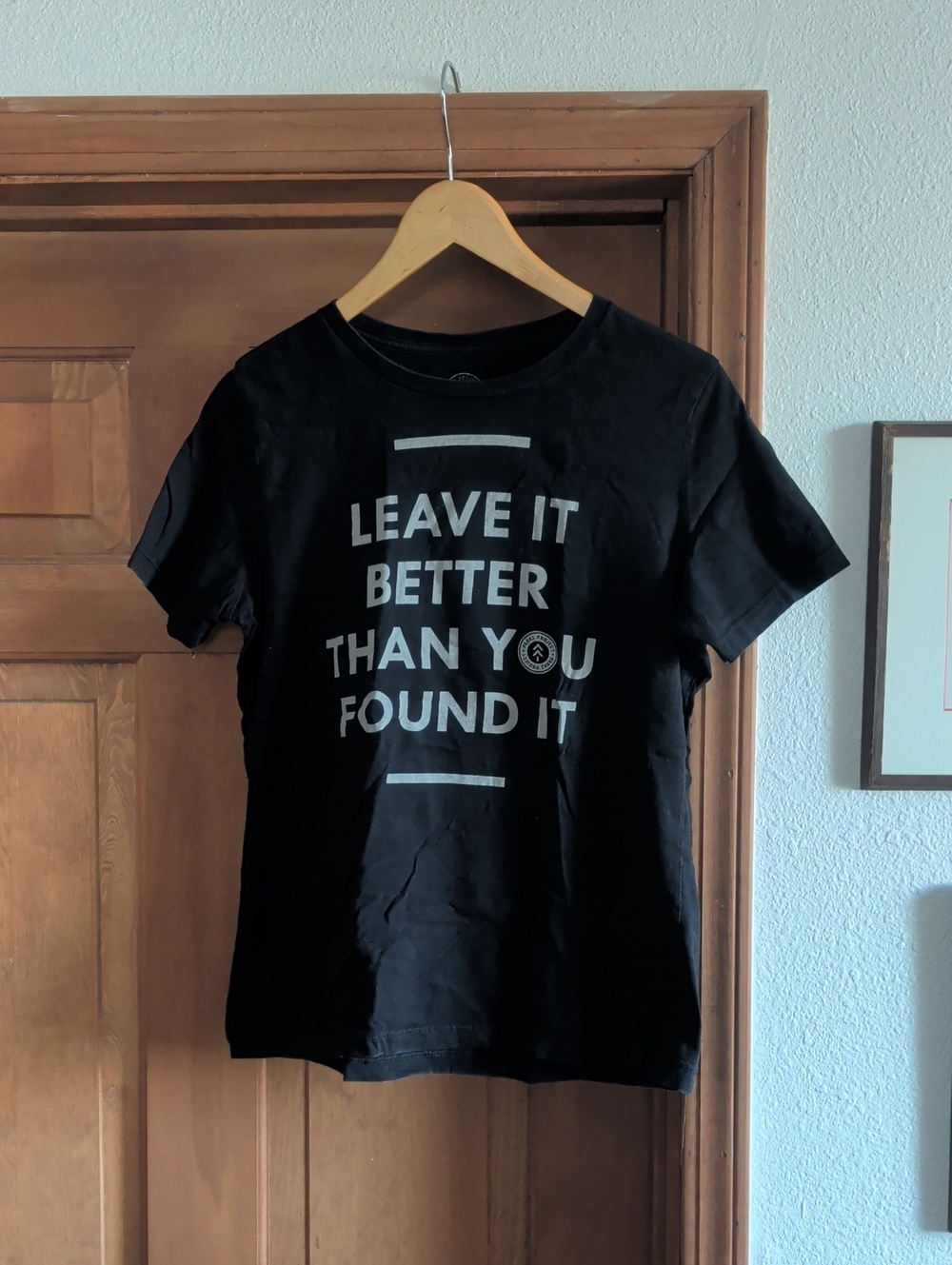 Parks Project Black Short Sleeve Tee with White Slogan